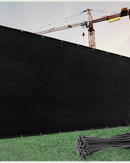 ColourTree Customized Size 6' Black and White Fence Screen Privacy Screen Heavy Duty Cable Zip Ties Included