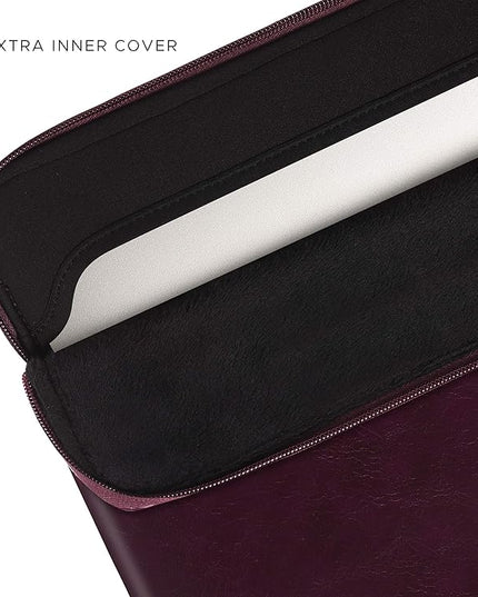 Comfyable Slim Protective Laptop Sleeve Compatible with 13/13.3/14 Inch MacBook Air & MacBook Pro, Mac Travel Case, Laptop Pouch, Slim PU Leather Cover M5/M4/M3/M2/M1 2025-2021, Berry Brown