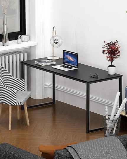 SHW Mission 55-Inch Home Office Computer Desk, Black
