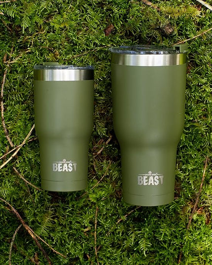 Beast 20 oz Tumbler Stainless Steel Vacuum Insulated Coffee Ice Cup Double Wall Travel Flask (Army Green)