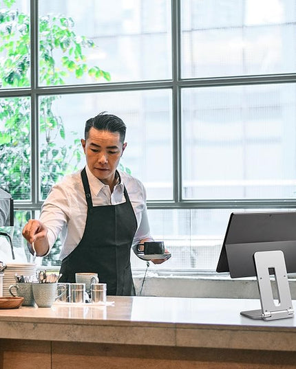 Kensington Elevated Stand Adjustable for Surface Stand for Desk, on-Skid Tablet Holder Designed for Surface Pro, Silver (K58277WW)
