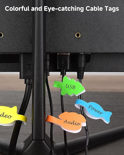 Cable Matters 160-Pack Reusable Hook-and-Loop Cable Tags - Writeable and Dual-Sized, Cord Labels/Cable Labels for Electronics