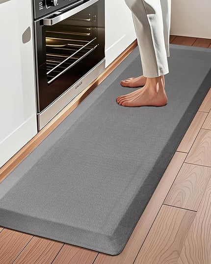 Anti Fatigue Kitchen Mats for Floor, Grey 9/10 Extra Thick Cushioned Standing Desk Mat, Comfort Memory Foam Ergonomic Kitchen Rugs and Mats Non-Slip Waterproof for Office, Kitchen, Sink, 20" x 48"