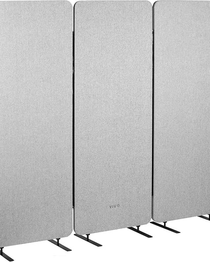 VIVO Freestanding 72 x 66 inch Privacy Panel, Cubicle Divider, Acoustic Wall Partition, x3 24 inch Panels, Gray, PP-3-T072G