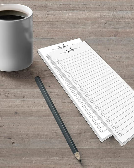 321Done Magnetic To Do List Notepad 2-Pack - 3.7 x 8.5 (1/3 Sheet Slim Skinny Size), Made in USA - College Ruled - Simple Stylish to-Dos Memo Pad for Planning, Tasks, Appointments, Reminders, Home
