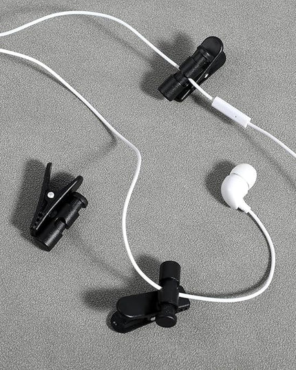 10PCS Wire Clips for Cords Headphone Clips Headset Cable Clip for Earphone Cable Cord Clamp Collar Headset Clamp Clothing Clip Earphone Earbud Cables Clipe, Fixing 2-4mm Headphone Wire