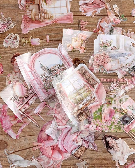 Auguro Scrapbooking Sticker 20 Sheets 120 Pre-Cut PET Fashion Stickers People Sticker Books for journaling Scrapbook Supplies Transparent Stickers