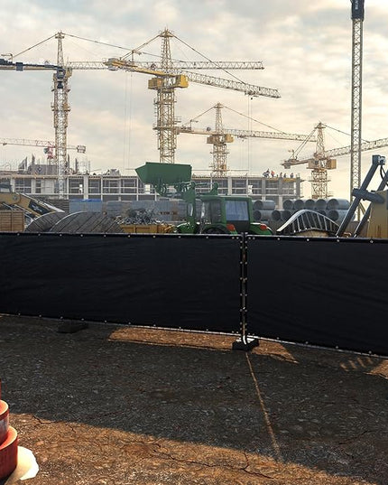 ColourTree Customized Size 6' Black and White Fence Screen Privacy Screen Heavy Duty Cable Zip Ties Included