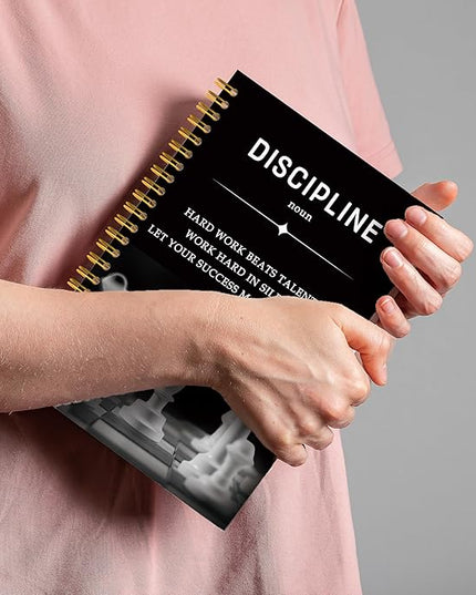 Discipline Inspirational Journal, Motivational Journal Notebook for Work, Inspirational Gifts for Women Coworker, Office Gifts for Colleague, Hardcover Spiral Notebook 5.5x8.3