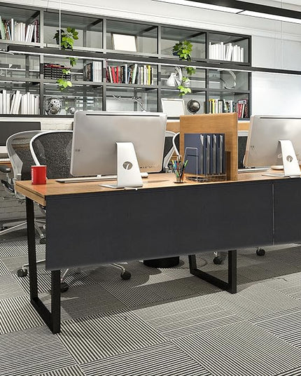 60" Under Desk Privacy Panel Self-Adhesive Modesty Panel with Wire Pocket for Cable Management Organizer Heavy Duty Desk Skirt - Office Home or Standing Workstation Concealer Shield