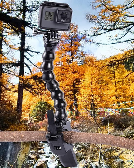 Suptig Jaws Flex Clamp Mount Gooseneck Mount for GoPro Hero 13 Hero 12 Hero 11 Hero 10 Hero 9 Hero 8 Hero 7 Hero 6 Hero 5 Hero 4 Session Hero 3+ Hero 3 Akaso EK7000 DJI osmo Arlo Action Camera.