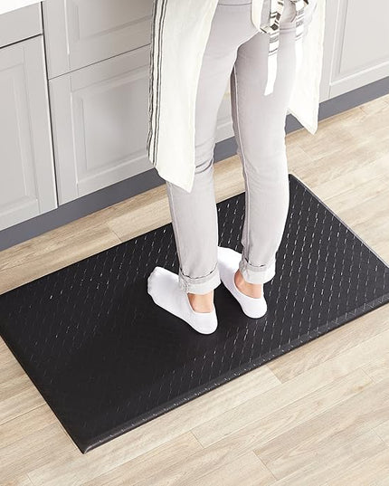 Amazon Basics Anti-Fatigue Standing Mat, Non-Slip, Comfort Mat for Home and Office, 20W x 36L x 0.6Th in, Black, 1-Pack