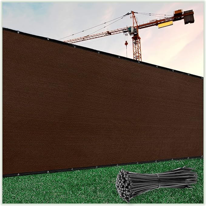 ColourTree Customized Size 6' Black and White Fence Screen Privacy Screen Heavy Duty Cable Zip Ties Included