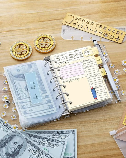 A7 Planner Refill,4 Pcs per Set, 360pages, Plain Blank Paper, with Label Stickers Gift,Mini Binder Refills,6 hole/100gsm Thick Paper/4.84 x 3.23'', Harphia