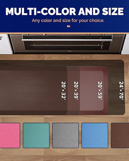 FEATOL Anti Fatigue Mat for Standing, 9/10 Extra Thick Ergonomic Standing Desk Mat, Comfort & Durable Memory Foam Standing Mat at Home,Office All Day (20" x 32", Brown, 1PC)