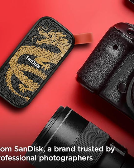 SanDisk 1TB Portable SSD, Dragon Edition - Up to 800MB/s, USB-C, USB 3.2 Gen 2, Updated Firmware - External Solid State Drive - ‎SDSSDE30-1T00-GD25
