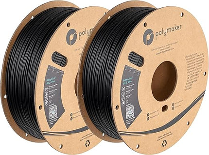 Polymaker PLA PRO Filament 1.75mm 2kg, Tough & High Rigidity Black*2 3D Printing Filament, PolyLite PLA PRO 3D Printer Filament 1.75mm, Print with Most 3D Printers