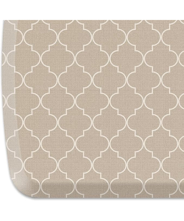 GelPro Elite Premier Anti-Fatigue Kitchen Comfort Floor Mat, 20x48”, Trellis Khaki Stain Resistant Surface with Therapeutic Gel and Energy-Return Foam for Health and Wellness