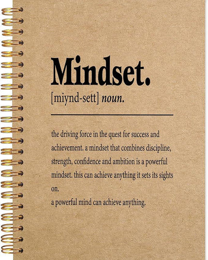 Inspirational Spiral Notebook,Inspirational Journal,Inspirational Journal for Women Men Writing,Mindset Spiral Notebook 5.5x8.3 Inch Kraft Paper