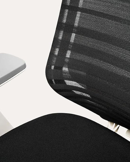 Branch Ergonomic Chair - A Versatile Desk Chair with Adjustable Lumbar Support, Breathable Mesh Backrest, and Smooth Wheels - Experience Optimal Comfort and Support - Pebble - White