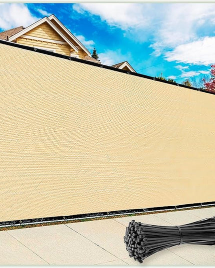 ColourTree Customized Size 6' Black and White Fence Screen Privacy Screen Heavy Duty Cable Zip Ties Included