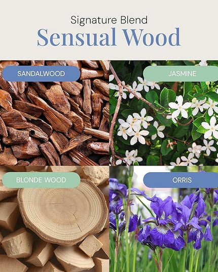 Sensual Wood Aroma Oil, Essential Oils Blend for Diffusers & Scent Machines, Luxurious Sandalwood & Jasmine, Aromatherapy, Cold Air Diffuser Compatible, 300 mL