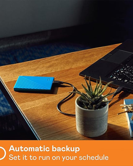 WD 2TB My Passport, Portable External Hard Drive, Blue, backup software with defense against ransomware, and password protection, USB 3.1/USB 3.0 compatible - WDBYVG0020BBL-WESN