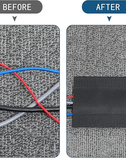 WILLBOND Carpet Cord Cover Cable Protector Floor Cover Cable Protector Management Only for Commercial Office Carpet(147.64 ft,Black)