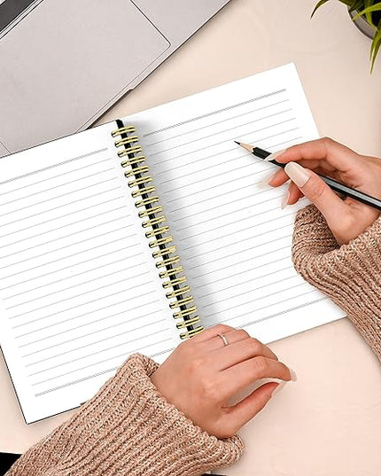 Knibeo Boho Women Journal Notebook - Black Girl Journal, 5.5×8.3 Inch Girls Spiral Bound Notebook Aesthetic with 164 Pages, Notebooks for Women
