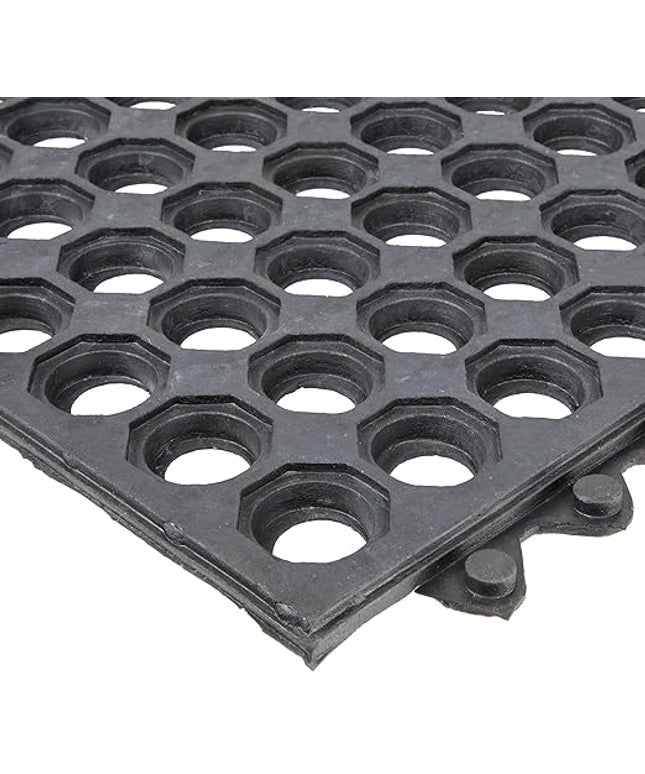 Notrax T32 UltraMat® Lightweight Modular Anti-Fatigue Drainage Mat, 3' X 3' Black