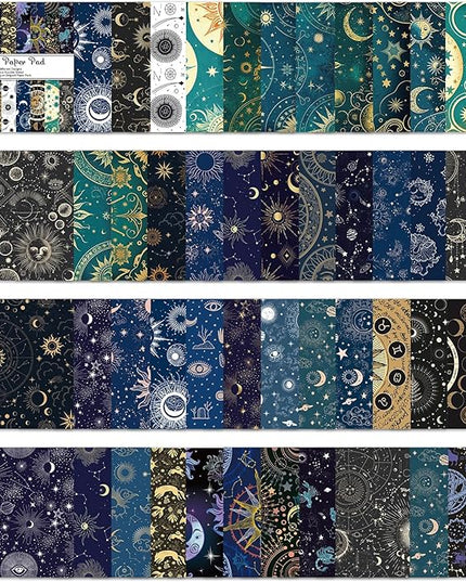 Origami Paper Kit 50 Sheets 70GSM 6 Inch Square Double Sided Color 50 Vivid Japanese Washi Chiyo Colors for Hand Crafts Origami Paper Arts Creativity.Constellation