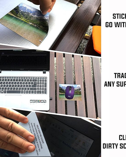 Adhesive Mouse Pad - Peel and Sticks to Any Surface - Travel Mouse Pad, Sticky for Any Surface - Excellent Tracking - Mountain Lake