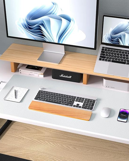 Aothia Leather Desk Pad Protector, Office Mat, Large Mouse Pad, Non-Slip PU Leather Blotter, Laptop Desk Pad, Waterproof Writing Pad for Office and Home (Barely Grey, 31.5" x 15.7")