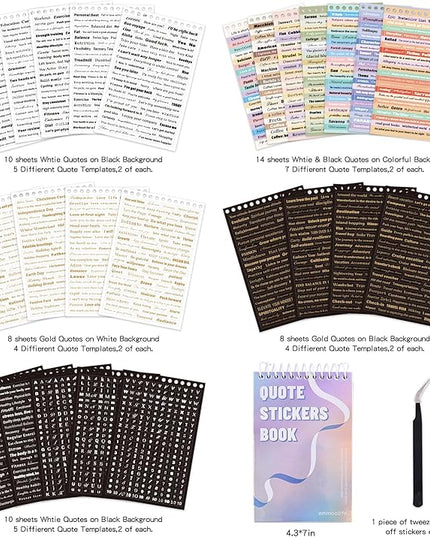 3000+ Pcs Word Stickers for Journaling, 50 Sheets Gold Foil Art Scrapbook Quote Stickers for Junk Journal, Scrapbooking Supplies Small Talk DIY Decorative Gift for Women Teen Girls