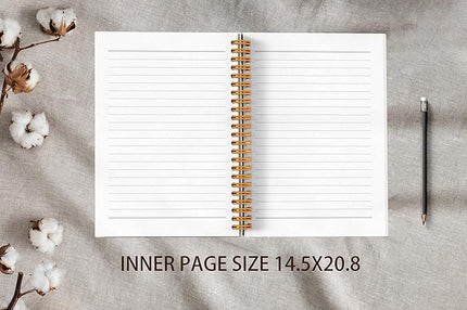 VNWEK Abstract Boho Desert Sun Cactus Landscape Spiral Notebook Journal 5.5×8.3 Inch,Boho Mid-Century Modern Art Lined Hardcover Spiral Notebook for Work Notes Journaling, Gifts for Women Girls