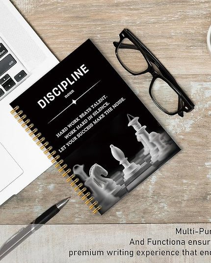 Discipline Inspirational Journal, Motivational Journal Notebook for Work, Inspirational Gifts for Women Coworker, Office Gifts for Colleague, Hardcover Spiral Notebook 5.5x8.3
