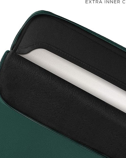 Comfyable Slim Protective Laptop Sleeve 14 Inch Snugly Compatible with MacBook Pro 14-inch M5 M4 M3 M2 M1 Pro/Max 2025, PU Leather Bag Waterproof Cover Notebook Computer Case for Mac, Green