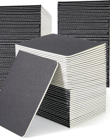 feela 170 Pack Blank Kraft Notebooks, Unlined Sketchbook Mini Cute Note Pad for Drawing Writing, Journal Bulk For Kids Students Office School Supplies, A6, 48 Pages, 4.25” X 5.5”, Black