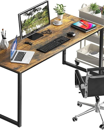 SHW Mission 48-Inch Home Office Computer Desk, Rustic Brown