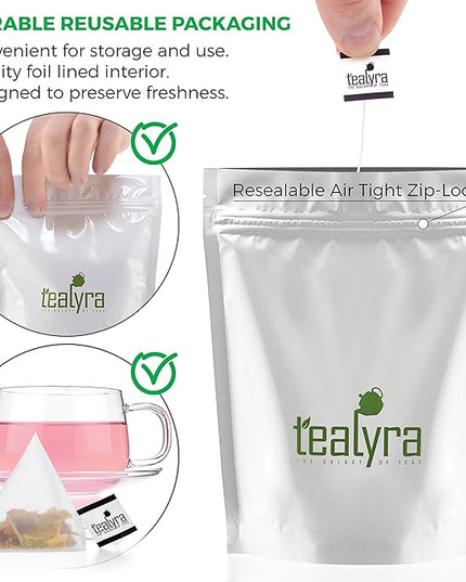 Tealyra - Orange Lemonade - 25 Bags - Hibiscus - Eucalyptus - Lemongrass - Herbal Fruity Loose Leaf Tea - Vitamins Rich - Boost Immune System - Caffeine-Free - Pyramids Style Sachets