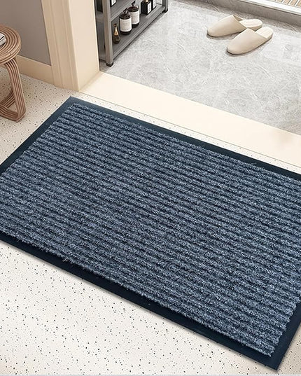 Front Door Mat,2'x3'Indoor Outdoor Door Mat,Heavy Duty Durable Welcome,Commercial Floor Mats Inside Outside Entrance, Waterproof All-Season, All-Weather Non Slip Backing Doormat for Entryway,Dark Gray