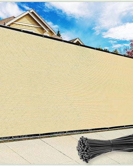 ColourTree Customized Size 6' Black and White Fence Screen Privacy Screen Heavy Duty Cable Zip Ties Included