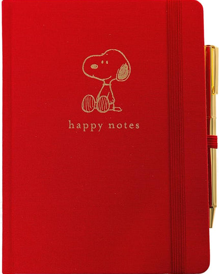 Snoopy Lined Journal Plus Pen by Graphique Luxe Collection, Hardcover Diary Notebook for Writing, Gold Foil Embossing, 160 Pages, 6” x 8”