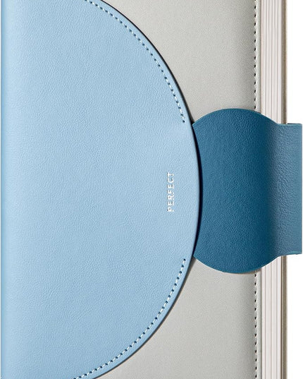 CAGIE Lined Journal for Women, 100GSM 192 Pages Leather Journals for Writing with Buckle Closure ,A5 Hardcover Diary Journaling Notebooks for Business Work School Note Taking 5.9"x8.59 (Serenity Blue)