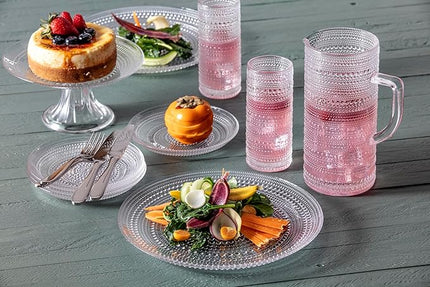 Fortessa Jupiter Hobnail Glass, 10.5" Dinner Plate (Set of 4), Clear