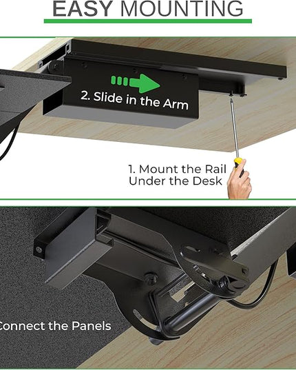 Uncaged Ergonomics KT2-b Under-Desk Adjustable Height & Angle Sit to Stand Up Keyboard Tray with negative tilt Best standing desk computer keyboard holder drawer