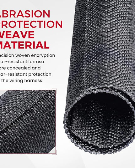 Automotive Wire Sheathing Split Wire Loom Braided Mesh Woven Cable Sleeve for Wires/Cable Cord Protector (1/2" - 48 Feet)