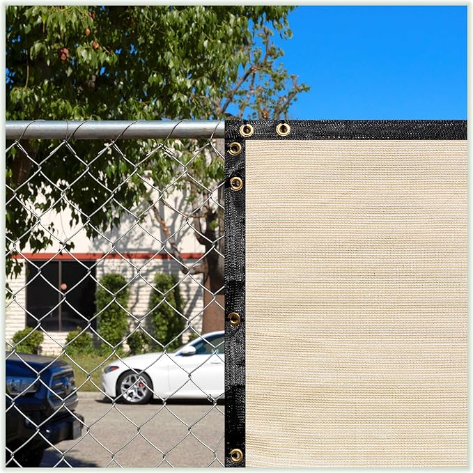 ColourTree Customized Size 6' Black and White Fence Screen Privacy Screen Heavy Duty Cable Zip Ties Included