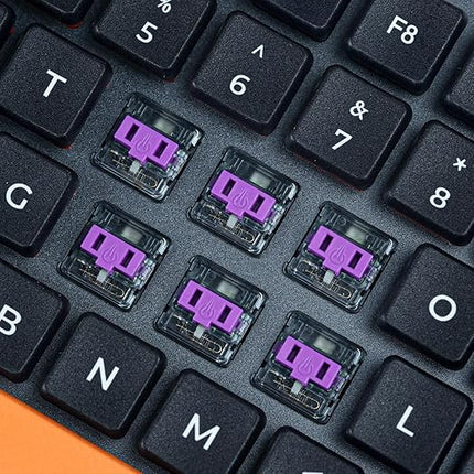 PG1350 Choc V1 Low Profile Keyboard Switches,5-Pin 20-70gf for Kailh Choc V1 Switch clicky&Linear and Tactile for Chocolate Mechanical Gaming Keyboard,Built-in LED Slot (Purple-35Pcs)