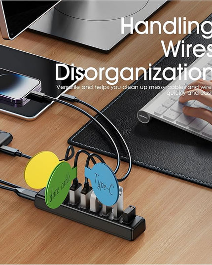 45Pcs Nearockle Cable Labels and Silicone Cable Ties Value Cable Management Set, 30 Cable Ties+15 Cord Labels for Electronics, Travel Home Office Desk Wire Organization(Multicolor)